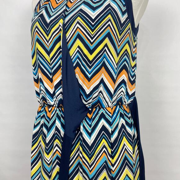 Apt. 9 | NWT Colorful Chevron Print Halter Neck Faux Wrap Stretch Knit Dress - Picture 6 of 10